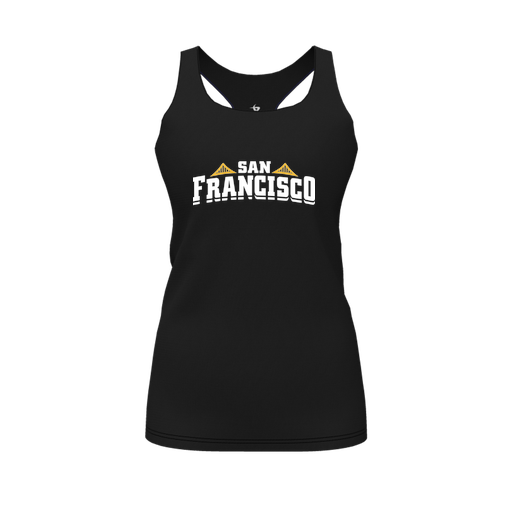 [CUS-DFW-RCBK-PER-BLK-FYS-LOGO2] Racerback Tank Top (Female Youth S, Black, Logo 2)