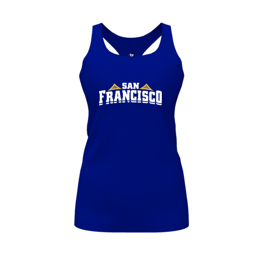 [CUS-DFW-RCBK-PER-RYL-FYS-LOGO2] Racerback Tank Top (Female Youth S, Royal, Logo 2)