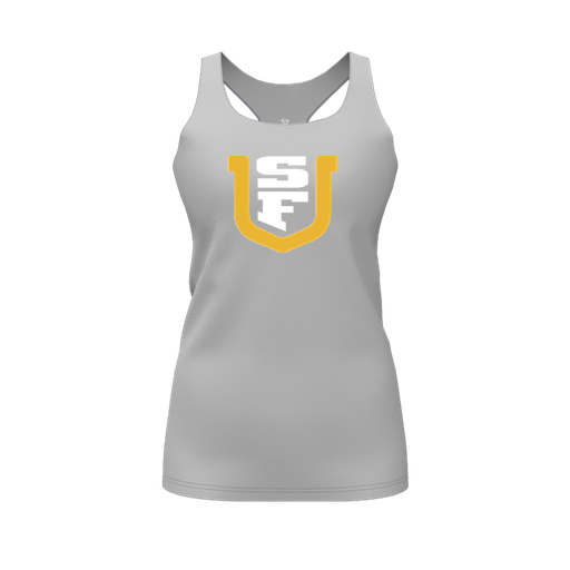 [FT0TRBGY-FYS-LOGO1] Decker Racerback Tank Top (Female Youth S, Gray, Logo 1)
