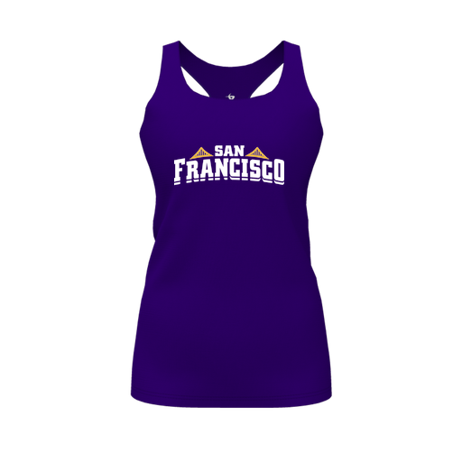 [FT0TRBPP-FYS-LOGO2] Decker Racerback Tank Top (Female Youth S, Purple, Logo 2)