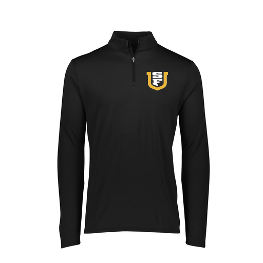 [FTLQFLBK-FAXS-LOGO1] Decker Women's Flex-Lite 1/4 Zip Shirt (Female Adult XS, Black, Logo 1)