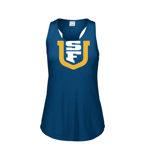 [3078.U22.S-LOGO1] Ladies Tri Blend Tank Top (Female Adult S, Navy, Logo 1)
