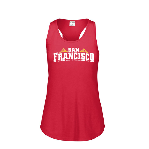 [3078.V96.S-LOGO2] Ladies Tri Blend Tank Top (Female Adult S, Red, Logo 2)