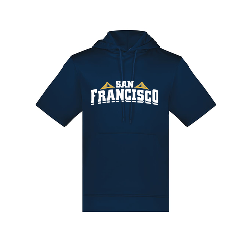 [6871.065.S-LOGO2] Men's Dri Fit Short Sleeve Hoodie (Adult S, Navy, Logo 2)