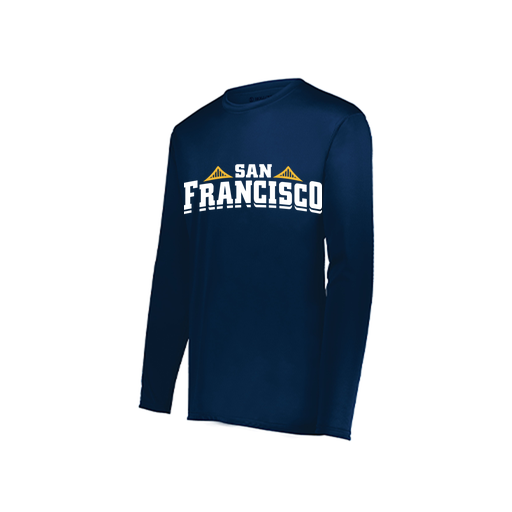 [222822.065.XS-LOGO2] Men's LS Smooth Sport Shirt (Adult XS, Navy, Logo 2)