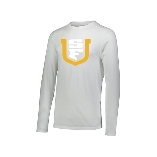 [FTLCUBWH-AXS-LOGO1] Decker Men's Tri-Blend T-Shirt - Long Sleeve (Adult XS, White, Logo 1)