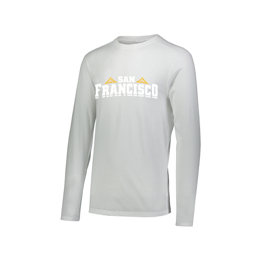 [FTLCUBWH-AXS-LOGO2] Decker Men's Tri-Blend T-Shirt - Long Sleeve (Adult XS, White, Logo 2)