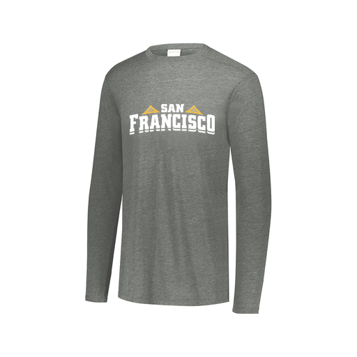 [FTLCUBGY-AXS-LOGO2] Decker Men's Tri-Blend T-Shirt - Long Sleeve (Adult XS, Gray, Logo 2)