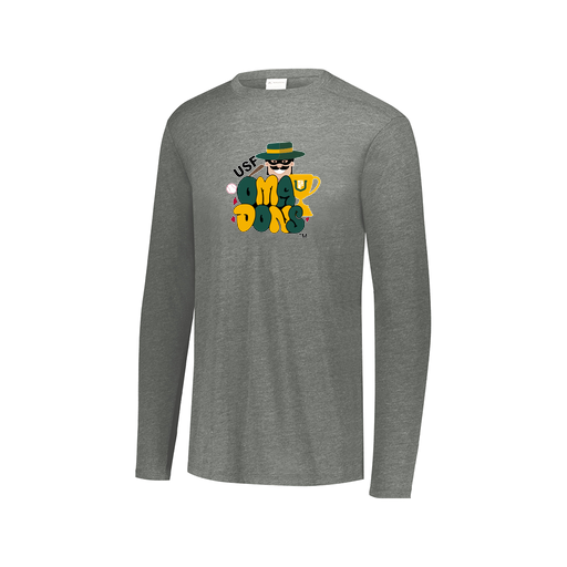 [FTLCUBGY-AXS-LOGO3] Decker Men's Tri-Blend T-Shirt - Long Sleeve (Adult XS, Gray, Logo 3)