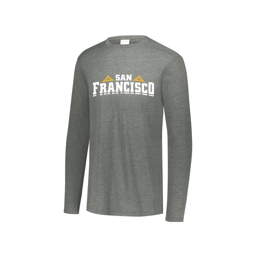 [FTLCUBGY-YS-LOGO2] Decker Youth Tri-Blend T-Shirt - Long Sleeve (Youth S, Gray, Logo 2)