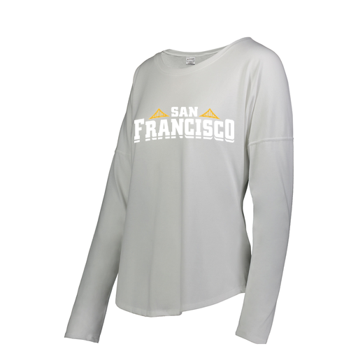 [FTLCUBWH-FAS-LOGO2] Decker Women's Tri-Blend T-Shirt - Long Sleeve (Female Adult S, White, Logo 2)