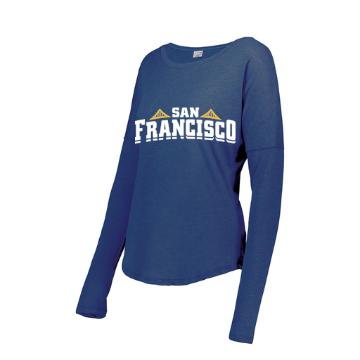 [FTLCUBRY-FAS-LOGO2] Decker Women's Tri-Blend T-Shirt - Long Sleeve (Female Adult S, Royal, Logo 2)