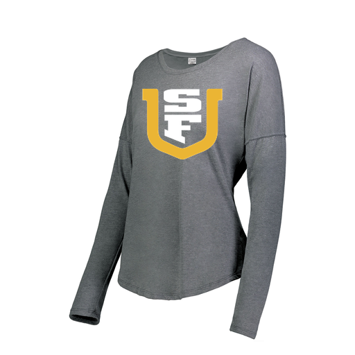 [FTLCUBGY-FAS-LOGO1] Decker Women's Tri-Blend T-Shirt - Long Sleeve (Female Adult S, Gray, Logo 1)