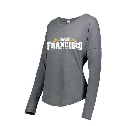 [FTLCUBGY-FAS-LOGO2] Decker Women's Tri-Blend T-Shirt - Long Sleeve (Female Adult S, Gray, Logo 2)