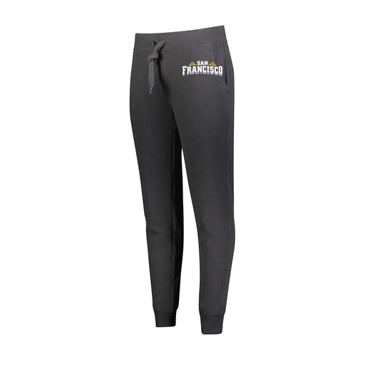 [229748.080.XS-LOGO2] Ladies 60/40 Fleece Jogger (Female Adult XS, Black, Logo 2)